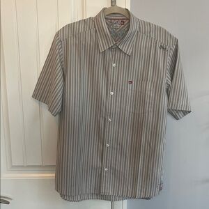 Quicksilver Striped Button Down Shirt M